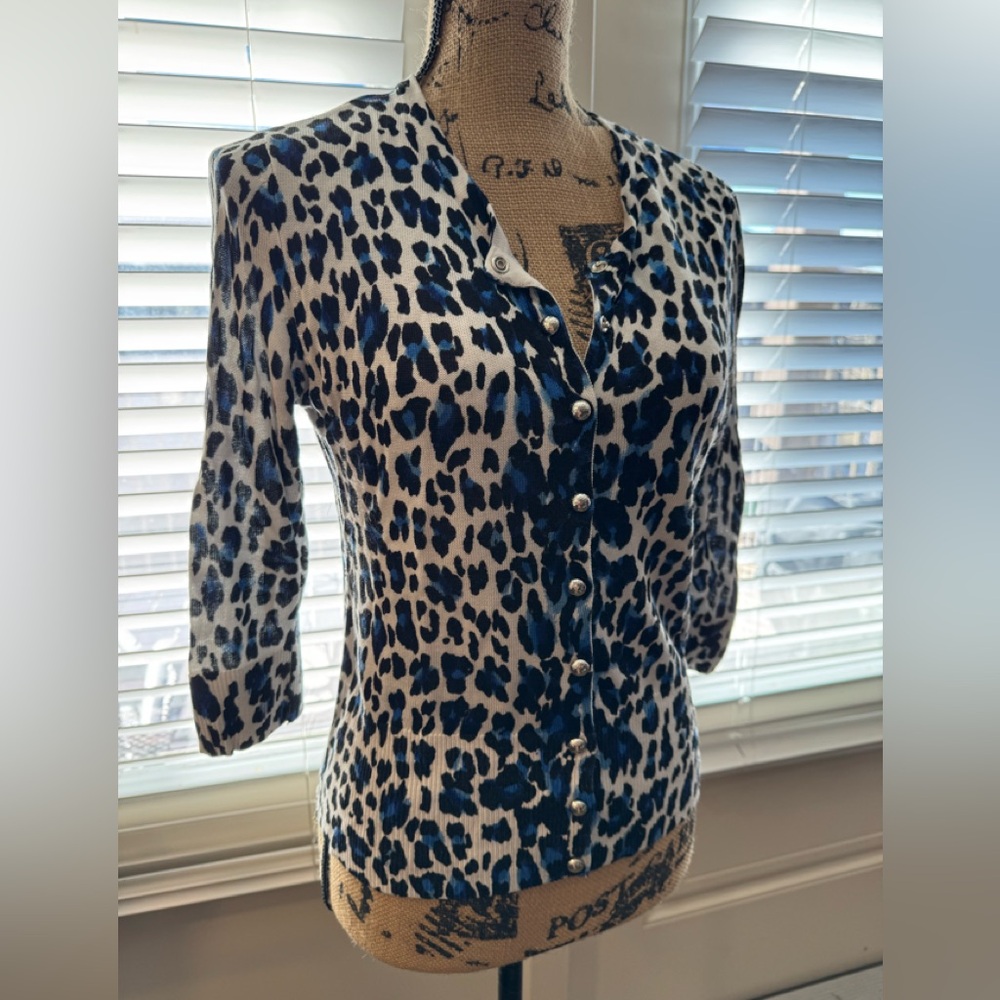 White House Black Market Leopard Cardigan